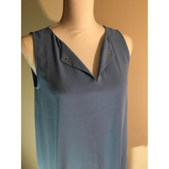 Dana Buchman Blouse Business Casual Tank Top Office Boho Preppy Blue Size Small - Picture 4 of 7